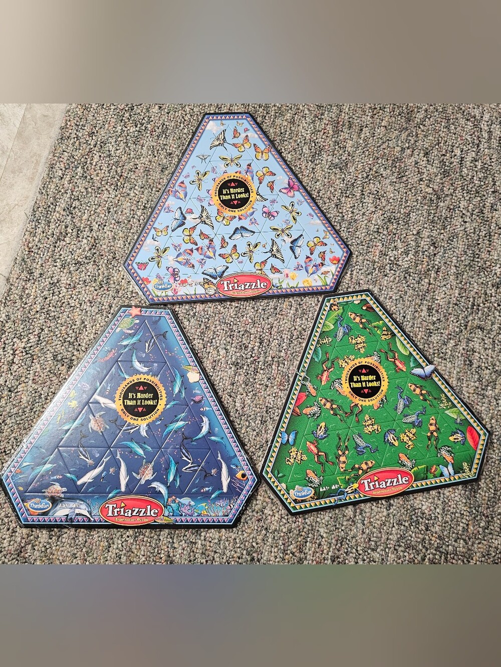 Triazzle Triangle Pattern Puzzles Set Of 3